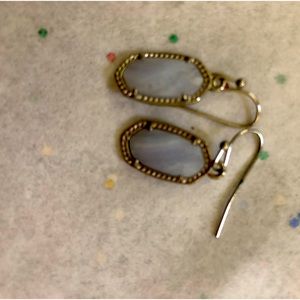 Retired Kendra Scott Blue Lace Agate Silver Earrings